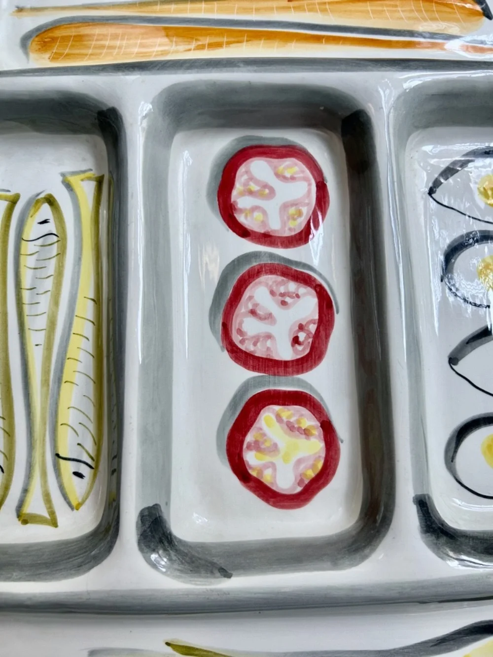 Italian MCM Hand Painted Art Pottery Tray